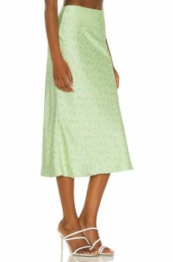 Camila Coelho Gysele Midi Skirt In Sage Delilah -CAMILA COELHO Sales COEL WQ66 V2