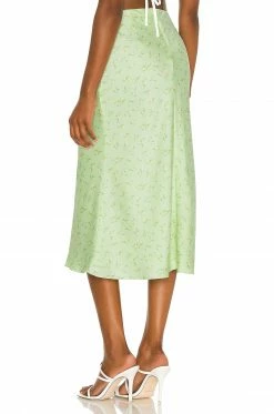 Camila Coelho Gysele Midi Skirt In Sage Delilah -CAMILA COELHO Sales COEL WQ66 V3