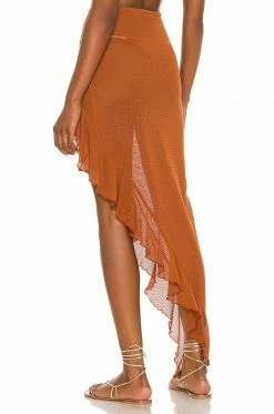 Camila Coelho Shirlie Skirt In Hazel Brown -CAMILA COELHO Sales COEL WQ75 V3