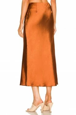 Camila Coelho Gysele Midi Skirt In Brown -CAMILA COELHO Sales COEL WQ83 V3