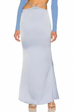 Camila Coelho Jaida Maxi Skirt In Dusty Blue