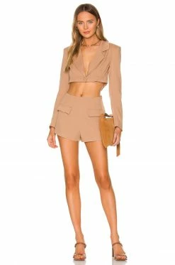 Camila Coelho Genelle Romper In Taupe
