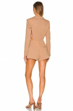 Camila Coelho Genelle Romper In Taupe -CAMILA COELHO Sales COEL WR8 V3