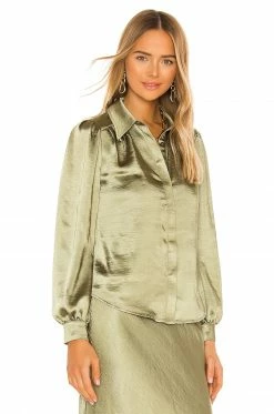 Camila Coelho Beckett Top In Sage -CAMILA COELHO Sales COEL WS101 V2