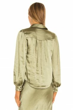 Camila Coelho Beckett Top In Sage -CAMILA COELHO Sales COEL WS101 V3