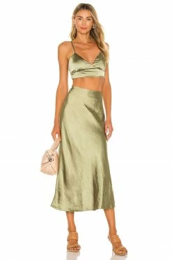 Camila Coelho Michelle Crop Top In Sage 9 Camila Coelho Michelle Crop Top In Sage -CAMILA COELHO Sales COEL WS104 V4