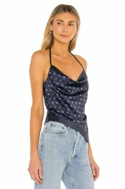 Camila Coelho Pauleta Top In Navy Polka Dot In Navy Polka Dot -CAMILA COELHO Sales COEL WS112 V2