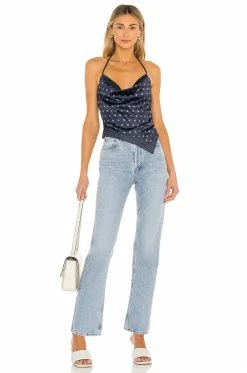 Camila Coelho Pauleta Top In Navy Polka Dot In Navy Polka Dot -CAMILA COELHO Sales COEL WS112 V4