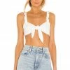 Camila Coelho Sophia Crop Top In Ivory