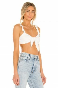 Camila Coelho Sophia Crop Top In Ivory -CAMILA COELHO Sales COEL WS128 V2