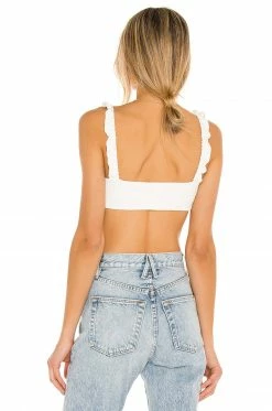 Camila Coelho Sophia Crop Top In Ivory -CAMILA COELHO Sales COEL WS128 V3