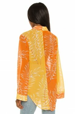 Camila Coelho Brynn Shirt Dress In Yellow & Orange 8 Camila Coelho Brynn Shirt Dress In Yellow & Orange -CAMILA COELHO Sales COEL WS129 V3