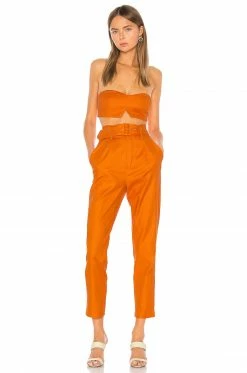 Camila Coelho Josephina Crop Top In Desert Orange -CAMILA COELHO Sales COEL WS12 V4