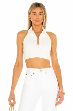 Camila Coelho Briella Crop Tank In Ivory