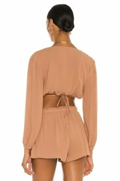 Camila Coelho Hattie Top In Taupe 8 Camila Coelho Hattie Top In Taupe -CAMILA COELHO Sales COEL WS137 V3