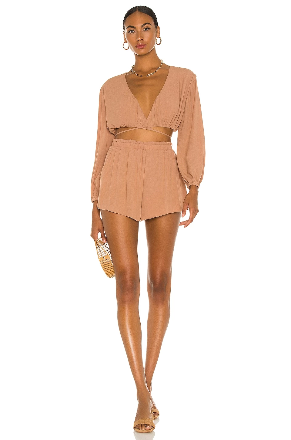 Camila Coelho Hattie Top In Taupe 6 Camila Coelho Hattie Top In Taupe - Image 4