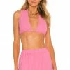 Camila Coelho Devon Crop Top In Hot Pink