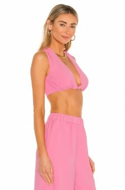 Camila Coelho Devon Crop Top In Hot Pink -CAMILA COELHO Sales COEL WS145 V2