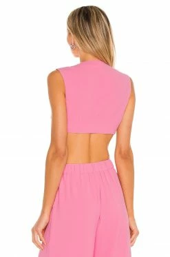 Camila Coelho Devon Crop Top In Hot Pink -CAMILA COELHO Sales COEL WS145 V3