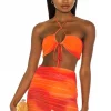 Camila Coelho Kelly Top In Orange Tie Dye -CAMILA COELHO Sales COEL WS148 V1