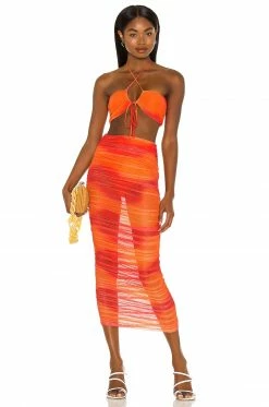 Camila Coelho Kelly Top In Orange Tie Dye -CAMILA COELHO Sales COEL WS148 V4