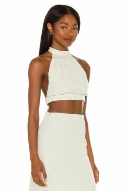 Camila Coelho Eden Crop Top In Sage 7 Camila Coelho Eden Crop Top In Sage -CAMILA COELHO Sales COEL WS151 V2