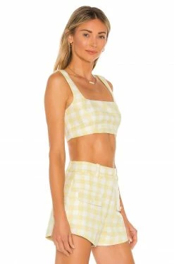 Camila Coelho Clarisse Top In Yellow & White -CAMILA COELHO Sales COEL WS154 V2
