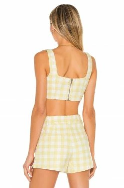 Camila Coelho Clarisse Top In Yellow & White -CAMILA COELHO Sales COEL WS154 V3