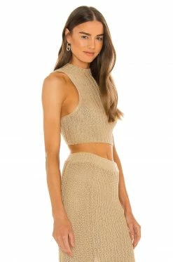 Camila Coelho Cleo Top In Gold Flax -CAMILA COELHO Sales COEL WS162 V2