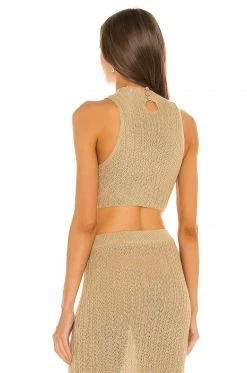 Camila Coelho Cleo Top In Gold Flax -CAMILA COELHO Sales COEL WS162 V3