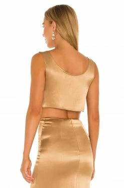 Camila Coelho Selina Crop Top In Toffee -CAMILA COELHO Sales COEL WS166 V3