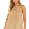 Camila Coelho Diara Halter Tunic In Hazelnut