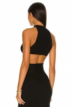 Camila Coelho Macadamia Crossover Top In Black -CAMILA COELHO Sales COEL WS172 V3