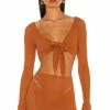 Camila Coelho Shirlie Crop Top In Hazel Brown 1 Camila Coelho Shirlie Crop Top In Hazel Brown -CAMILA COELHO Sales COEL WS174 V1