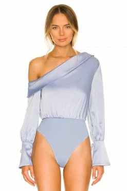 Camila Coelho Adriana Bodysuit In Dusty Blue -CAMILA COELHO Sales COEL WS183 V2