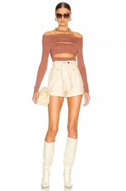 Camila Coelho Shaelle Bodysuit In Brick Mauve -CAMILA COELHO Sales COEL WS184 V5