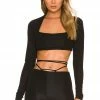 Camila Coelho Raquelle Crop Top In Black