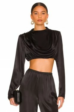 Camila Coelho Chelsie Crop Top In Black