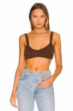 Camila Coelho Adelie Knit Bra In Chocolate