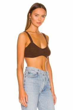 Camila Coelho Adelie Knit Bra In Chocolate -CAMILA COELHO Sales COEL WS192 V2
