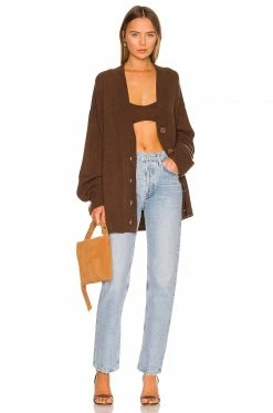 Camila Coelho Adelie Knit Bra In Chocolate -CAMILA COELHO Sales COEL WS192 V4