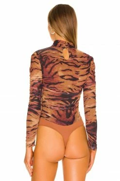 Camila Coelho Lara Bodysuit In Black Tiger Stripe -CAMILA COELHO Sales COEL WS193 V4