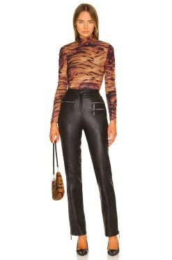 Camila Coelho Lara Bodysuit In Black Tiger Stripe -CAMILA COELHO Sales COEL WS193 V5