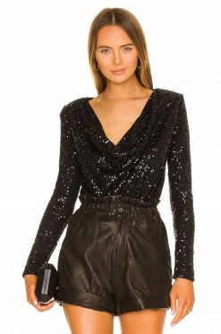 Camila Coelho Cece Bodysuit In Black