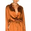 Camila Coelho Amber Top In Brown -CAMILA COELHO Sales COEL WS197 V1