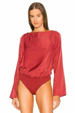 Camila Coelho Amoura Bodysuit In Burgundy -CAMILA COELHO Sales COEL WS205 V2