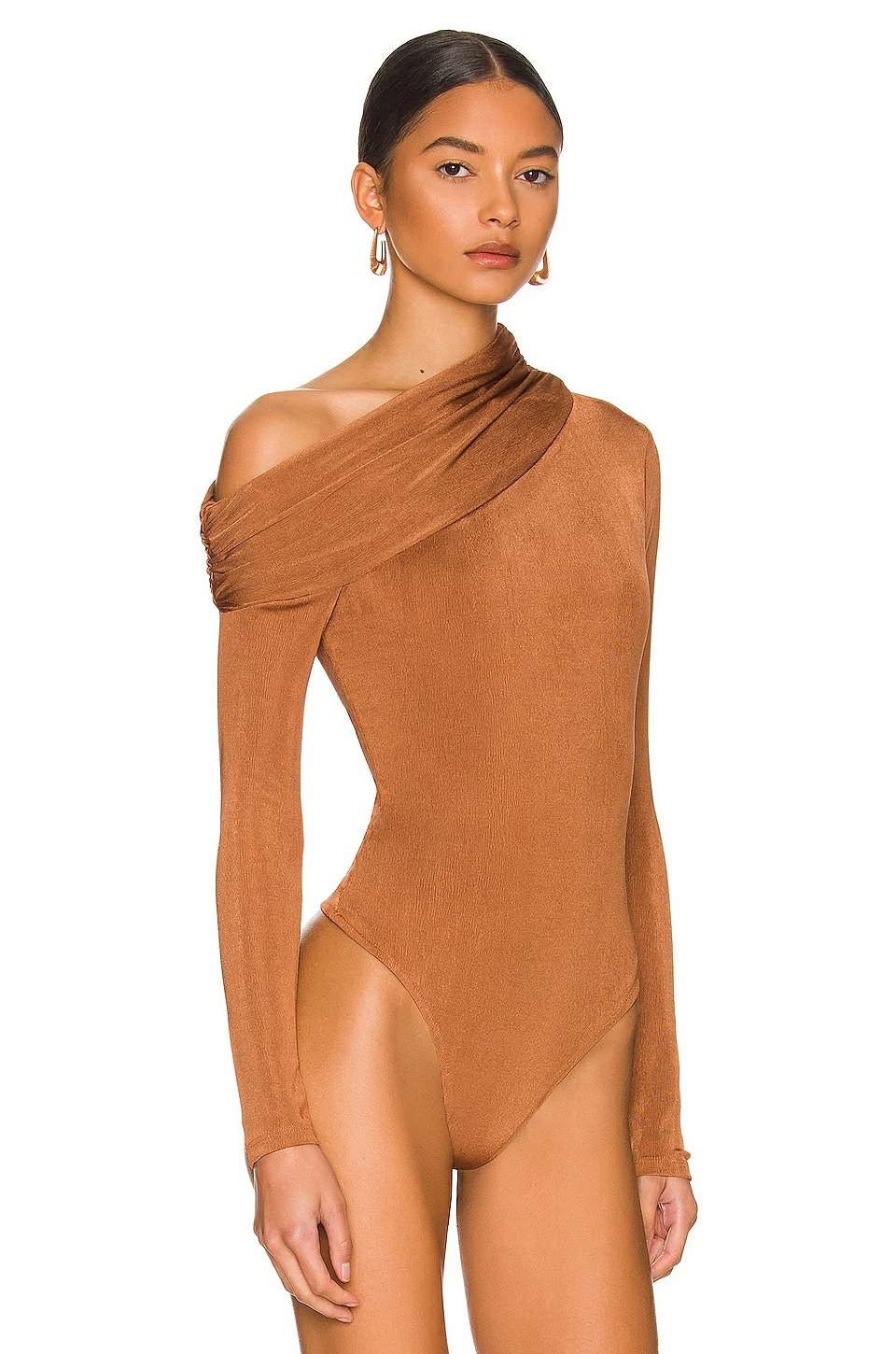 Camila Coelho Cory Bodysuit In Chestnut Brown 5 Camila Coelho Cory Bodysuit In Chestnut Brown - Image 3