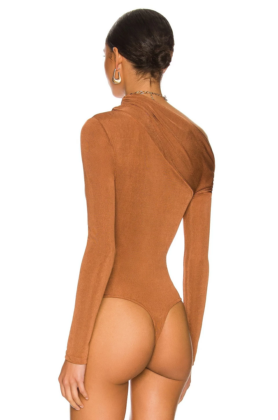 Camila Coelho Cory Bodysuit In Chestnut Brown 6 Camila Coelho Cory Bodysuit In Chestnut Brown - Image 4