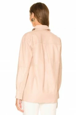 Camila Coelho Louie Leather Button Down In Nude 10 Camila Coelho Louie Leather Button Down In Nude -CAMILA COELHO Sales COEL WS211 V4