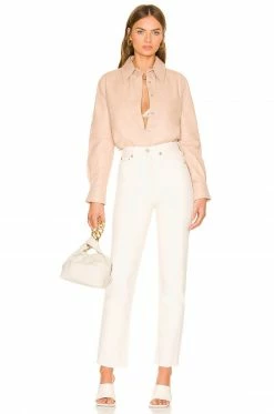 Camila Coelho Louie Leather Button Down In Nude 11 Camila Coelho Louie Leather Button Down In Nude -CAMILA COELHO Sales COEL WS211 V5